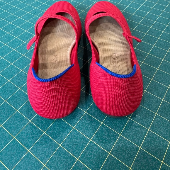 Rothy’s Lollipop Red Square Mary Jane Ballet Flats 6.5 Flexible Washable Preppy - Picture 9 of 11